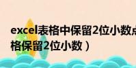 excel表格中保留2位小數點的公式(excel表格保留2位小數)
