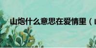 山炮什么意思在愛情里(山炮什么意思)