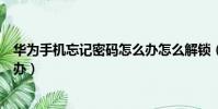 華為手機忘記密碼怎么辦怎么解鎖(華為手機忘記密碼怎么辦)