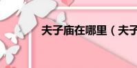 夫子廟在哪里(夫子廟在哪)