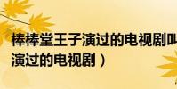 棒棒堂王子演過的電視劇叫什么(棒棒堂王子演過的電視劇)