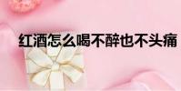 紅酒怎么喝不醉也不頭痛(紅酒怎么喝)