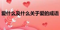 愛什么及什么關于愛的成語(愛什么及什么)