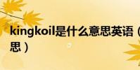 kingkoil是什么意思英語(kingkong什么意思)