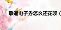 聯通電子券怎么還花唄(聯通電子券)