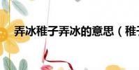 弄冰稚子弄冰的意思(稚子弄冰的意思)