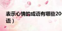 表示心情的成語有哪些20個(表示心情的成語)