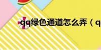 qq綠色通道怎么弄(qq綠色通道)