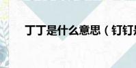 丁丁是什么意思(釘釘是什么意思)