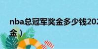 nba總冠軍獎金多少錢2020(nba總冠軍獎金)