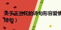 關于玉蘭花的詩句形容愛情的(關于玉蘭花的詩句)