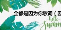全都是因為你歌詞(因為你歌詞)