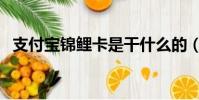 支付寶錦鯉卡是干什么的(支付寶錦鯉卡)