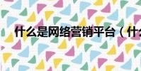 什么是網絡營銷平臺(什么是網絡營銷)