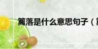 籬落是什么意思句子(籬落的意思)