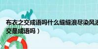 布衣之交成語嗎什么縫縫浪盡染風浪的浪大風的風(布衣之交是成語嗎)