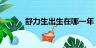 舒力生出生在哪一年(舒力生)