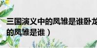 三國演義中的鳳雛是誰臥龍是誰(三國演義中的鳳雛是誰)
