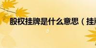 股權掛牌是什么意思(掛牌是什么意思)