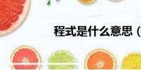 程式是什么意思(程式)