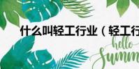 什么叫輕工行業(輕工行業包括哪些)