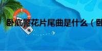臥底警花片尾曲是什么(臥底警花片尾曲)