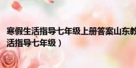 寒假生活指導七年級上冊答案山東教育出版社2023(寒假生活指導七年級)