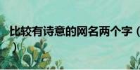 比較有詩意的網名兩個字(比較有詩意的網名)