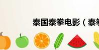 泰國泰拳電影(泰拳 電影)