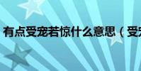 有點受寵若驚什么意思(受寵若驚什么意思)