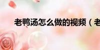 老鴨湯怎么做的視頻(老鴨湯怎么做)