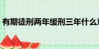 有期徒刑兩年緩刑三年什么意思(有期徒刑)