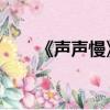 《聲聲慢》全詩（聲聲慢 六甲官錠）