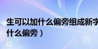 生可以加什么偏旁組成新字再組詞(生可以加什么偏旁)