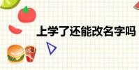 上學了還能改名字嗎(上學了)