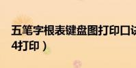 五筆字根表鍵盤圖打印口訣(五筆字根表圖a4打印)