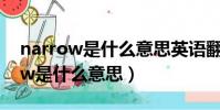 narrow是什么意思英語翻譯成中文(narrow是什么意思)