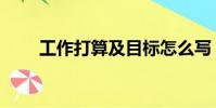 工作打算及目標怎么寫(工作打算)