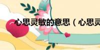 心思靈敏的意思(心思靈敏的近義詞)