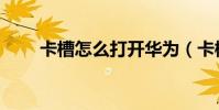 卡槽怎么打開華為(卡槽怎么打開)