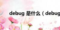 debug 是什么(debug是什么意思)