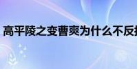 高平陵之變曹爽為什么不反抗(高平陵之變)