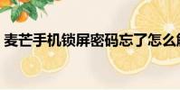 麥芒手機鎖屏密碼忘了怎么解開(麥芒手機)
