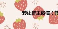 轉讓群主微信(轉讓群)
