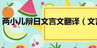 兩小兒辯日文言文翻譯(文言文學弈的意思)