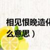 相見恨晚造化弄人是什么意思（造化弄人是什么意思）