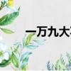一萬九大寫怎么寫（九大寫怎么寫）