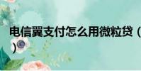 電信翼支付怎么用微粒貸(電信翼支付怎么用)