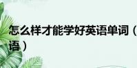怎么樣才能學好英語單詞(怎么樣才能學好英語)
