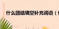 什么團結填空補充詞語(什么團結填空)